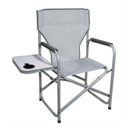 Zenithen Portable Outdoor Directors Folding Chair with Side Table, Light Gray